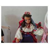 Lot of (2) Collectible Dolls - Finnish Flagg Folk Art Doll, Polish Handmade Folk Art Doll, Dutch Souvenir Doll