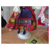 Lot of (2) Collectible Dolls - Finnish Flagg Folk Art Doll, Polish Handmade Folk Art Doll, Dutch Souvenir Doll