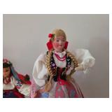 Lot of (2) Collectible Dolls - Finnish Flagg Folk Art Doll, Polish Handmade Folk Art Doll, Dutch Souvenir Doll
