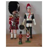 Scottish Royal Guard Piper Doll, Blues & Royals Trooper Doll, Metal Figurines (x2)