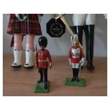 Scottish Royal Guard Piper Doll, Blues & Royals Trooper Doll, Metal Figurines (x2)