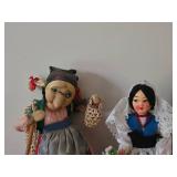 Lot of (4) Collectible Dolls - European Folk Art, Italian Souveir, Portugal Folk Art