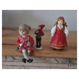 Lot of (3) Porcelain Figures - (x2) Candy Design (Norway), (x1) Russian Red Folk Dress
