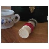 Vintage Mustache Cup, Scuttle Shaving Mug, Vintage Mohawk Shave Brush