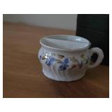 Vintage Mustache Cup, Scuttle Shaving Mug, Vintage Mohawk Shave Brush