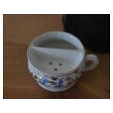 Vintage Mustache Cup, Scuttle Shaving Mug, Vintage Mohawk Shave Brush