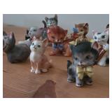 Lot of (13) Porcelain Figurines - Cats (x11), Pig and Horse