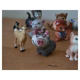 Lot of (13) Porcelain Figurines - Cats (x11), Pig and Horse