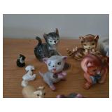 Lot of (13) Porcelain Figurines - Cats (x11), Pig and Horse