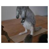 Lot of (4) Fur Figurines - Kangaroo, Seal, Antelope, Walrus