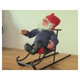 Vintage Arne Hasle Askim Nisse Gnome Doll on a Metal Sled (Norway)