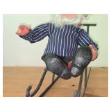 Vintage Arne Hasle Askim Nisse Gnome Doll on a Metal Sled (Norway)