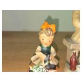Candrean Handpainted Man Playing Bagpipes 6", Napco Little Seamstress Ceramic Figurine