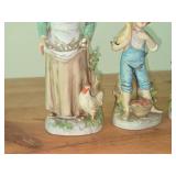 Homco Lady Farmer with Eggs 10", Homco Farmer Boy 8" and Homco Farmer Girl 8"