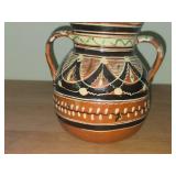 Mexican Redware Handpainted Lidded Jar