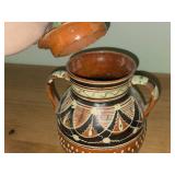Mexican Redware Handpainted Lidded Jar