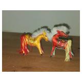 Lot of (2) Chinese Embroidered Horse Figurines