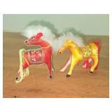 Lot of (2) Chinese Embroidered Horse Figurines