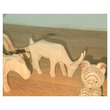 Lot of (4) Handcarved Wooden Animal Figures