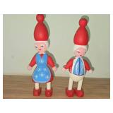 Lot of (2) Vintage Mogens Eigenbred Danish Handpainted Wood Christmas Dolls