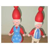 Lot of (2) Vintage Mogens Eigenbred Danish Handpainted Wood Christmas Dolls