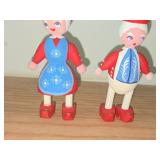 Lot of (2) Vintage Mogens Eigenbred Danish Handpainted Wood Christmas Dolls
