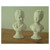 Lot of (2) Vintage National Potteries Co Bust - Boy and Girl