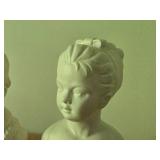 Lot of (2) Vintage National Potteries Co Bust - Boy and Girl