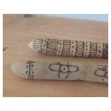 Lot of (2) Handmade Australian Aboriginal Clap Sticks