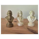 Lot of (3) Plastic Busts of Various Composers