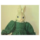 Bunny Shelf Sitter Doll with Ceramic Head, Hands and Feet