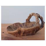 Handcarved Wooden Basket