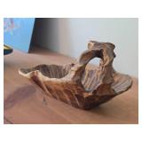 Handcarved Wooden Basket