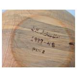 (2) Handcarved Teak Wood Salad Togs and (2) Wood Bowls - One Burl Walnut, One Pine D.G. Schindler 1999-48