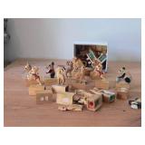 Pencil Sharpeners with Handcarved Wood Animal Figures on top
