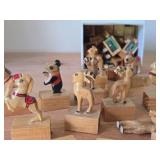 Pencil Sharpeners with Handcarved Wood Animal Figures on top