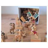 Pencil Sharpeners with Handcarved Wood Animal Figures on top