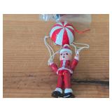 Lot of (7) Vintage Handcrafted Christmas Ornaments - Santa Claus with Parachute