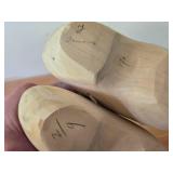 Lot of (2 sets) Wooden Clog Decorations - One Unpainted Set, One Handpainted Set with Dutch Windmill Scene