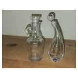 Small Crystal Decanter + Small Glass Decanter