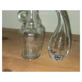 Small Crystal Decanter + Small Glass Decanter