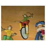 Lot of (4) Handcrafted Wood Ornaments - Elf and Jester