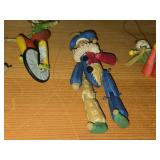 Lot of (4) Handcrafted Wood Ornaments - Elf and Jester
