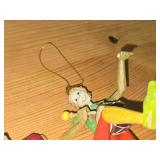 Lot of (4) Handcrafted Wood Ornaments - Elf and Jester
