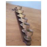 Vintage Wooden Egg Cups with Holder
