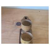 Vintage Wooden Egg Cups with Holder