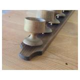 Vintage Wooden Egg Cups with Holder