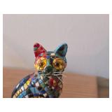 Lot of (2) Tile Mosaic Tile Figurines - Cat and Seal