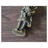 Vintage Brass Door Knocker Bagpipe Player