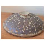 Lot of (3) Handcrafted Ceramic Dishwares - Leaf Serving Platter, Bowl, Pottery Lid